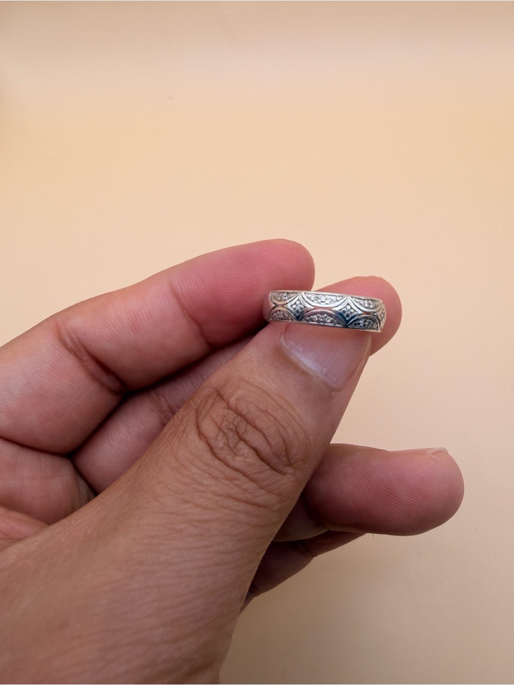 925 Sterling Silver .10 Ctw Diamond Band Size 5.75.